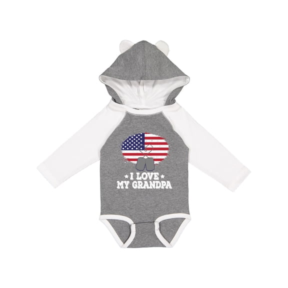 Inktastic I Love My Grandpa Military Grandson Boys or Girls Long Sleeve Baby Bodysuit