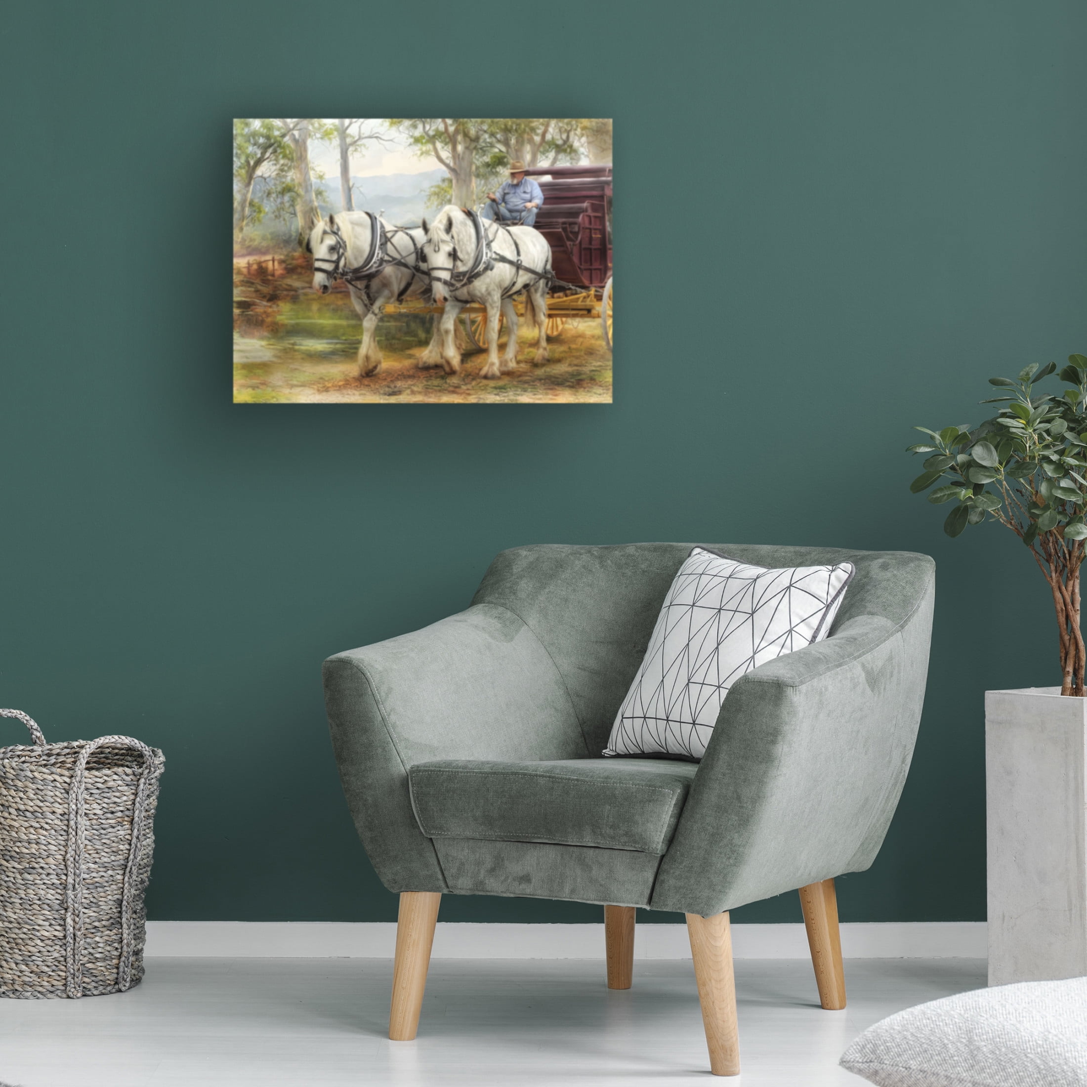 Canvas Wall Art - Trudi Simmonds 'Shire Stroll' Wall Art for Living Room, Bedroom, or Office Décor by Trademark Fine Art - 47 x 35 Inches