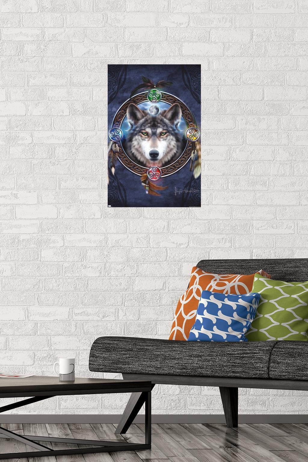 Brigid Ashwood - Celtic Wolf Guide Wall Poster, 14.725" x 22.375"