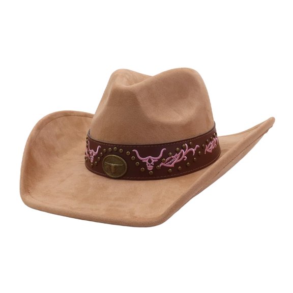 Western Cowboy Hat for Men Women Wide Brim Large Suede Cowgirl Hat