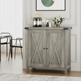 thumbnail image 3 of Zzistar Buffet Cabinet, Farmhouse Storage Cabinet with Double Door, Wood Sideboard Console Cabinet with Storage Shelves, 3 of 9