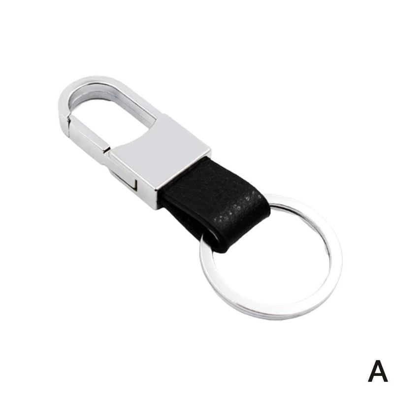 Men Leather Waist Clip Keyring with Strap D type buckle Belt Loop Simples R1J5 