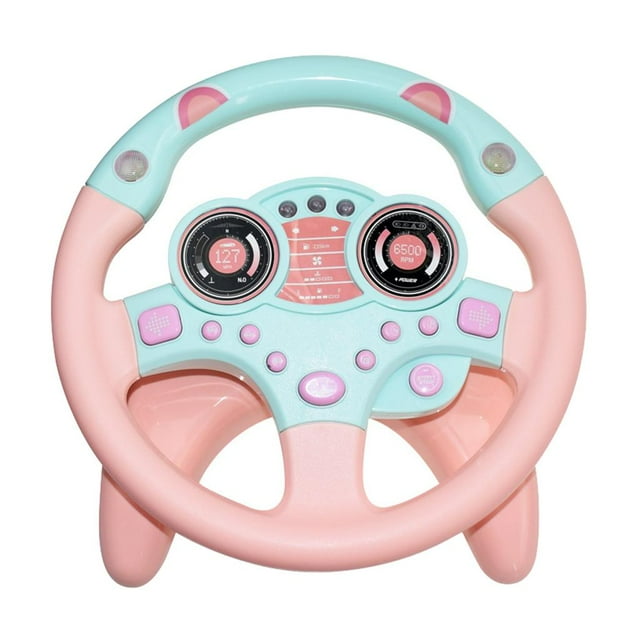 MERIGLARE Development Games Kids Children Simulated Steering Wheel Toys Pink 粉色