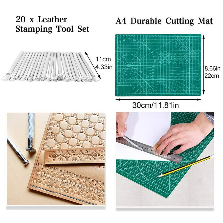 386 pcs Advanced Leather Sewing Tools and Supplies with Carrying Organizer  Cutting Mat Stamping Tools Needles Snaps and Rivets Kit Perfect for