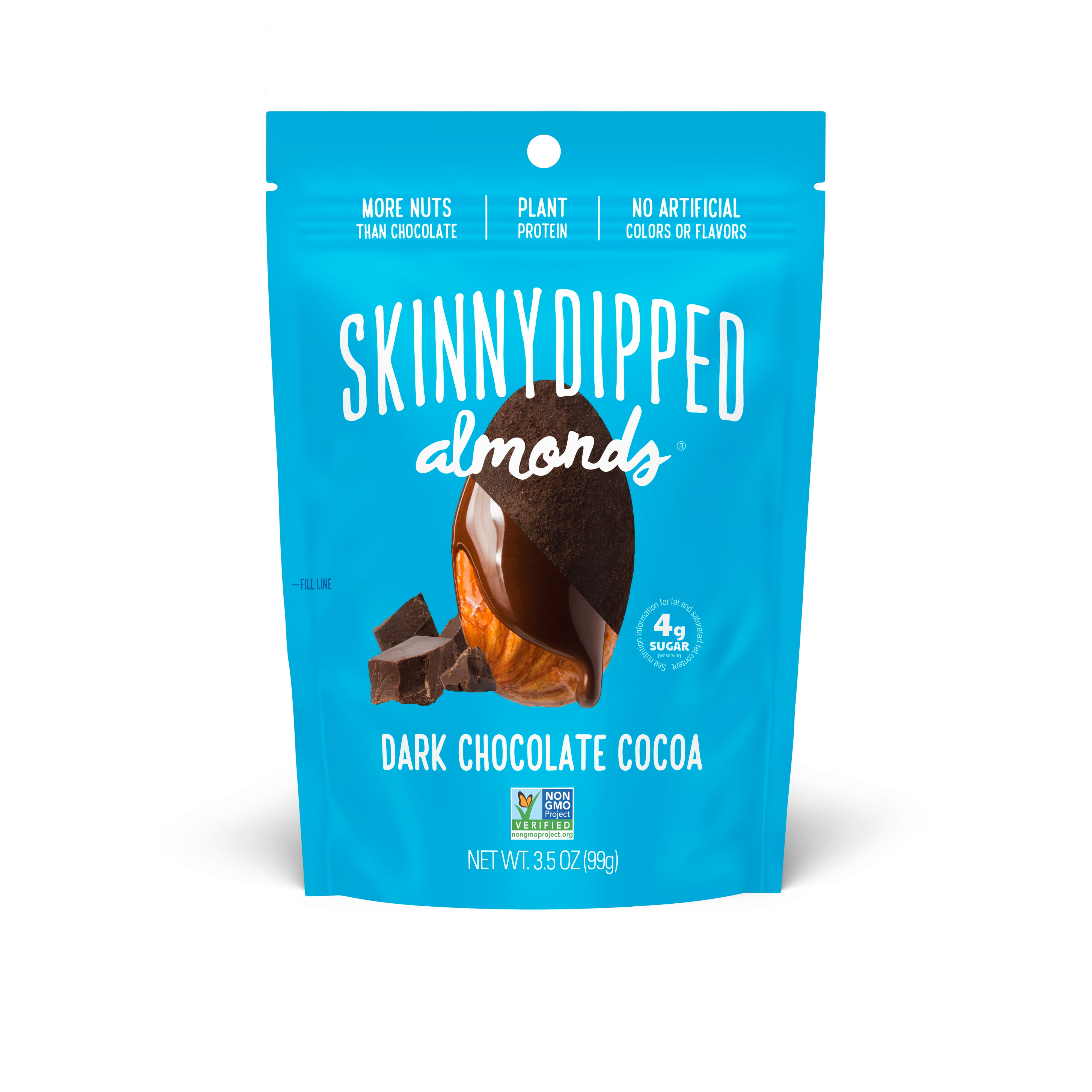 SkinnyDipped Dark Chocolate Cocoa Almonds, 3.5 oz