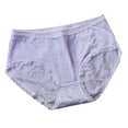 thumbnail image 2 of Sunvit-Panties Juniors Cotton Mid-Rise Brief Underwear - Floral Pattern, Lace Trim, Soft Elastic Waistband, Breathable Skin-Friendly, Size M, Purple, 2 of 3