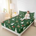 thumbnail image 4 of Manfei Cartoon Christmas Reindeer Queen Sheet Sets, Xmas Tree Snowflake Flat Sheet, Teen Kid Boy Girl Queen Fitted Sheet, Breathable Home Decor, 4 Pieces, 4 of 7