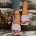 thumbnail image 4 of Purcolt Women's Flat Sandals Trendy Dressy Square Open Toe Faux PU Leather Slip On Slide Sandals Comfortable Cushi Oned Footbed Slippers, 4 of 9