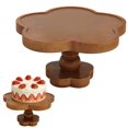 thumbnail image 2 of Acacia Wood Cake Stand – Wooden Rustic Farmhouse Cupcake Stand - Wedding and Birthday Decorating Cake Pedestal Stand - Dessert Display Serving Use at Parties, Restaurants, Birthday, 2 of 9