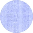 thumbnail image 1 of Ahgly Company Machine Washable Indoor Round Abstract Blue Modern Area Rugs, 8' Round, 1 of 4