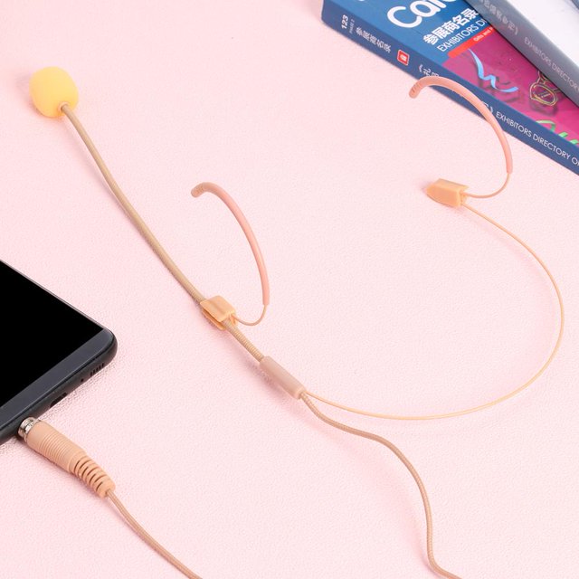 Cable de datos Micrófono de condensador de montaje en cabeza de 3,5 mm para transmisor de cuerpo inalámbrico