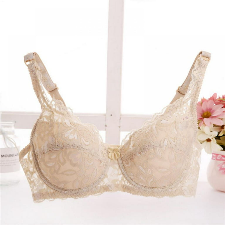 Womens Lace Bralette 3/4 Cup Push Up Bra Untra-thin Comfortable