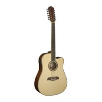 Oscar Schmidt OD312CE-A Dreadnought 12 String Cutaway Acoustic Electric Guitar. Natural Spruce