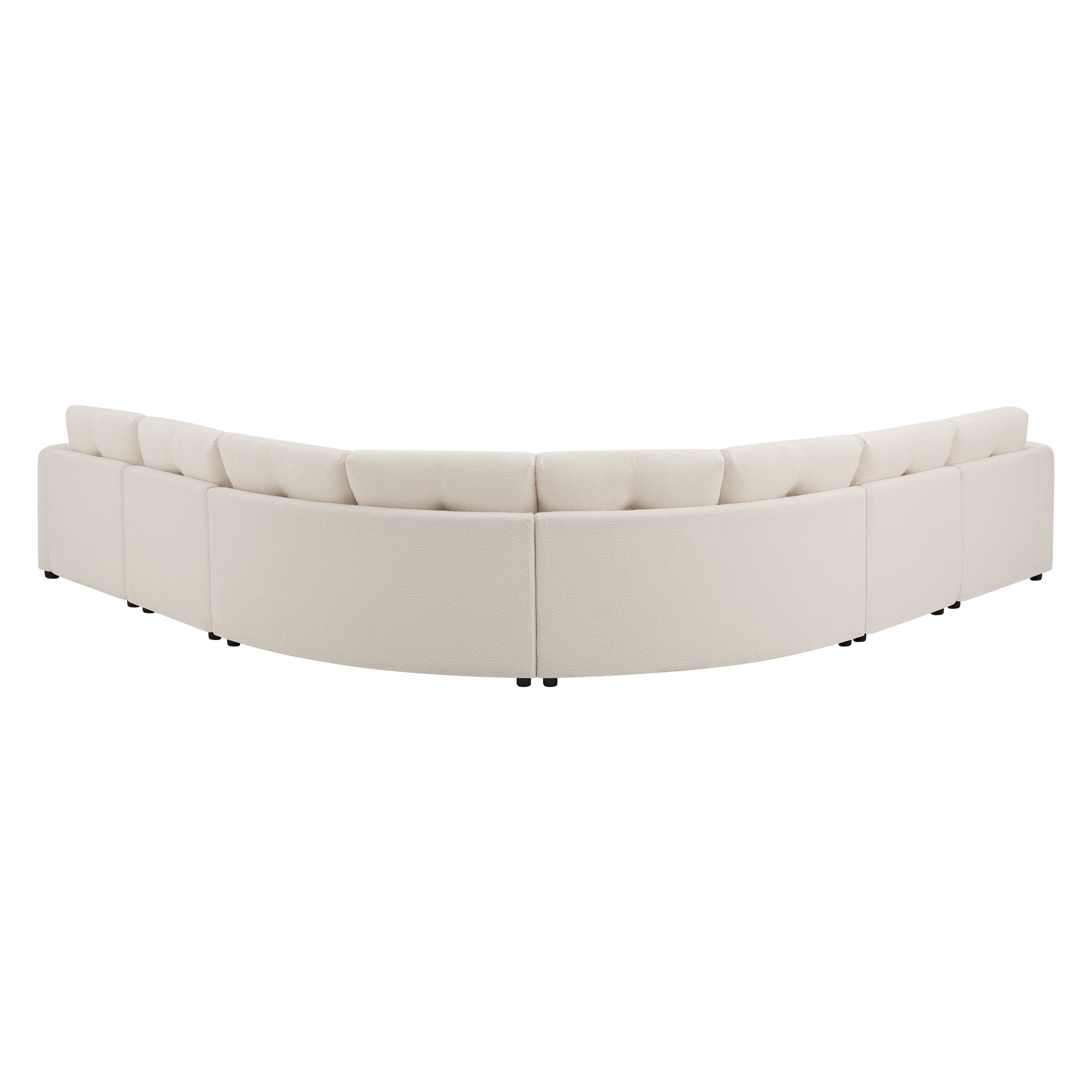 GARITIN 6 Piece Modular Curved Sectional Sofa 136.5 Inch, Upholstered Boucle Couch with Button Tufted Back for Living Room, Beige
