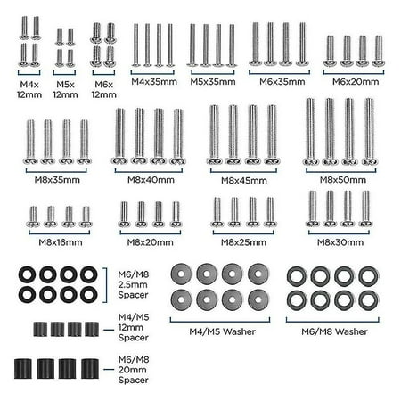 

Tv Mounting Hardware Kit Universal Vesa Wall Mount Screw Washer Spacer Pack (m4 M5 M6 M8) For Tv