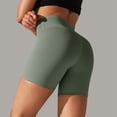 thumbnail image 5 of Women's Solid Color Yoga Shorts - Double Brushed, High Waist Compression, Three-Quarter Length, Nylon Spandex, XS-XL Sizes, Workout/Pilates, 5 of 6