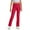 Red, variant on Little Kid Girls' School Uniform High Waisted Bootcut Pants, Elastic Waistband with Button Closure, Twill Material Khaki 7-8 Years