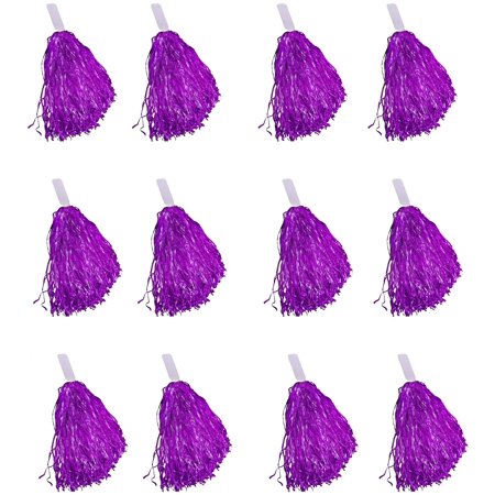 Cheerleader Pom Poms - 12 Pack (Purple)