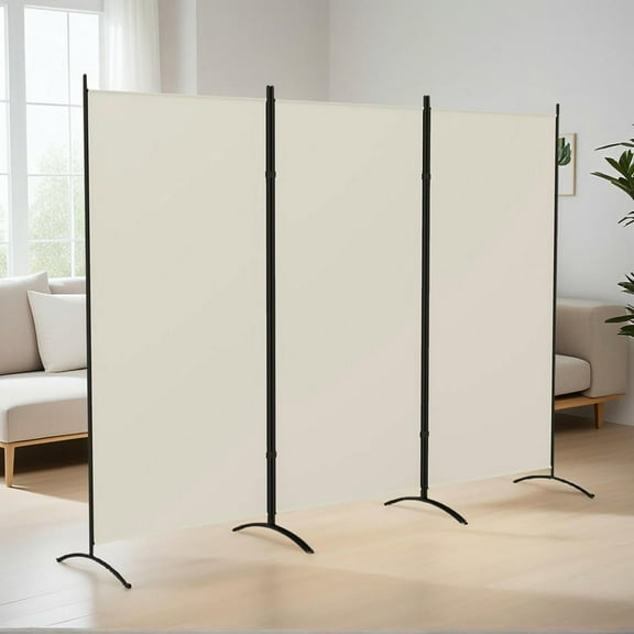 Resenkos 6' 3-Panel Room Divider - Indoor Privacy Screen for Home, Light Gray