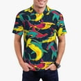 thumbnail image 1 of Fotbe Colorful Sharks Pattern Men’s Golf Polo Shirt – Breathable Performance Golf Shirt with Button-Down Collar-XX-Large, 1 of 6