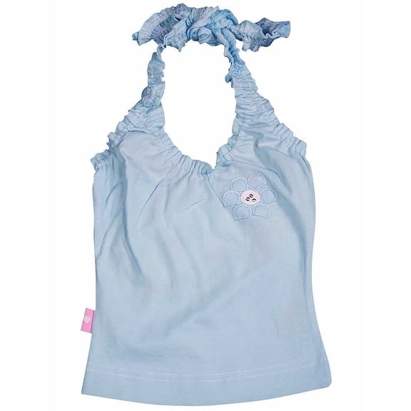 Wild Mango - Baby Girls Ribbed Halter Top 7708 7708-18Months (LIGHT BLUE)