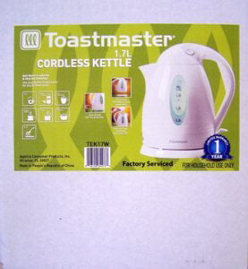 toastmaster 1.7 l plastic kettle