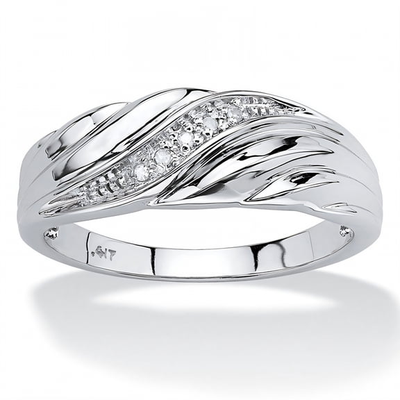 DESIGNICE Promise Rings for Couples,Leaf Outline Design Wedding Bands for Couples,Airflow-Optimized Design Couples Rings,Whitegold Plated