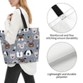 thumbnail image 3 of Pofeuu Cute Dog Faces Print Reusable Grocery Bags - Washable, Foldable, Packable Tote, Large Handles, Heavy Duty, Zippered Top Pouch, 3 of 8