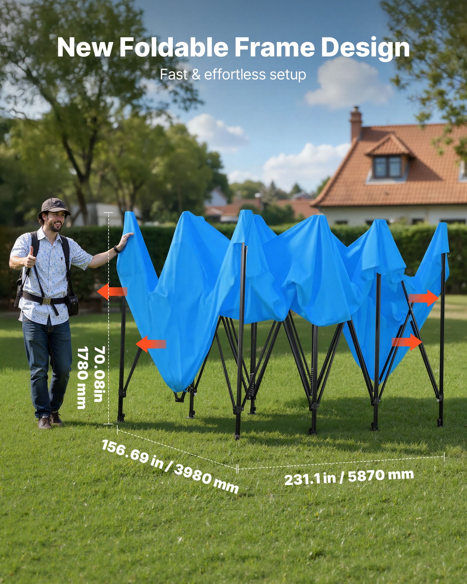 VEVOR Portable Paint Booth Tent, 231.1 x 156.7 x 70.08 inch Portable Garage Spray Tent, Waterproof Spray Booth with Foldable Frame Design & 4 Mesh Side Windows for Auto Parts, Furniture, Car Painting