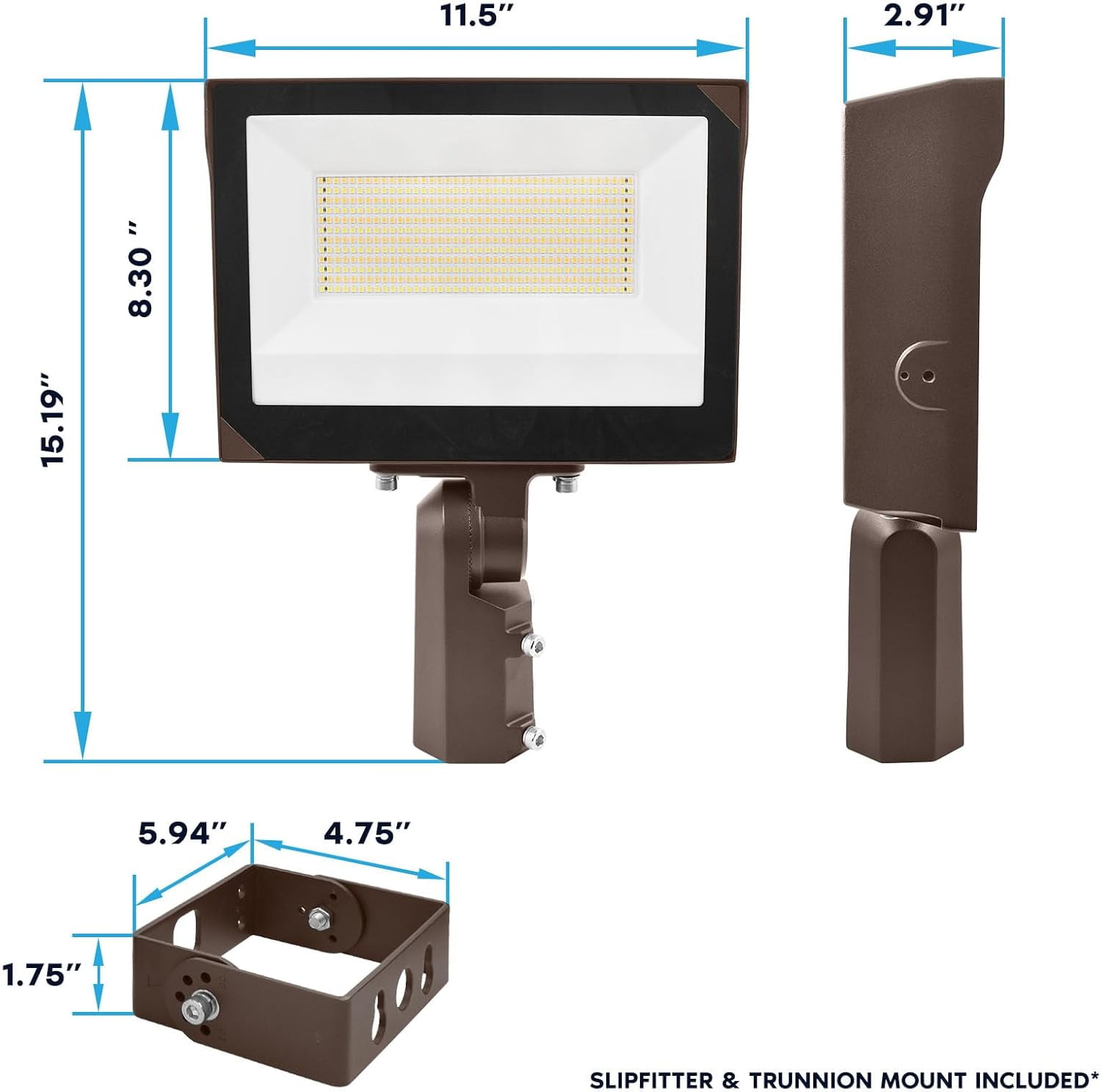 Luxrite 100/120/150W LED Flood Lights Photocell Up to 21900LM 3CCT IP65