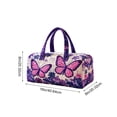 thumbnail image 3 of Quilted Embroidered Travel Duffel Bag 16x8x8 Inch, Compact Overnight Bag with Padded Handles, Gym Yoga Tote, Vacation Carry-On Bag, 3 of 8