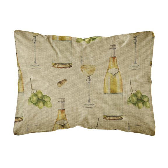 Carolines Treasures BB5194PW1216 White Wine on Linen Canvas Fabric Decorative Pillow, 12H x16W, multicolor