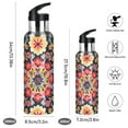 thumbnail image 2 of Yayeee 33oz Insulated Water Bottle Double Wall Stainless Steel with Flip Straw Lid, Colorful Floral Pattern, 2 of 7