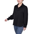 thumbnail image 2 of Long Puff Sleeve Satin Blouse, 2 of 3