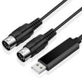 thumbnail image 2 of USB MIDI Cable Converter Interface to In-Out Cord Works for PC Laptop Piano Keyboard in Music Studio 6.5Ft, 2 of 5