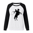 thumbnail image 4 of CEHVOM Mode Femmes Décontracté Imprimé Col Rond Manches Longues T-Shirt Ample Blouse Pull Tops Chandails en Molleton Sans Capuche Liquidation, 4 of 4