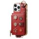 thumbnail image 3 of For iPhone 16 Pro Max Case Detachable Card Holder PU Leather+TPU Flower Aesthetic Phone Cover with S, 3 of 5