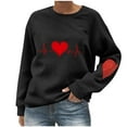 thumbnail image 2 of Wowcloth Woman's Round Neck Sweatshirt, Long Sleeve Loose Fit with Heart Print, Fashion Casual Top for Daily Wear, 2 of 5