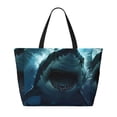 thumbnail image 2 of Balery Undersea Shark Beach Travel Bag - Water-Resistant, Large Capacity Lightweight Tote with 7 Pockets for Women and Men - Perfect for Beach, Pool, Gym, and Travel, 2 of 7