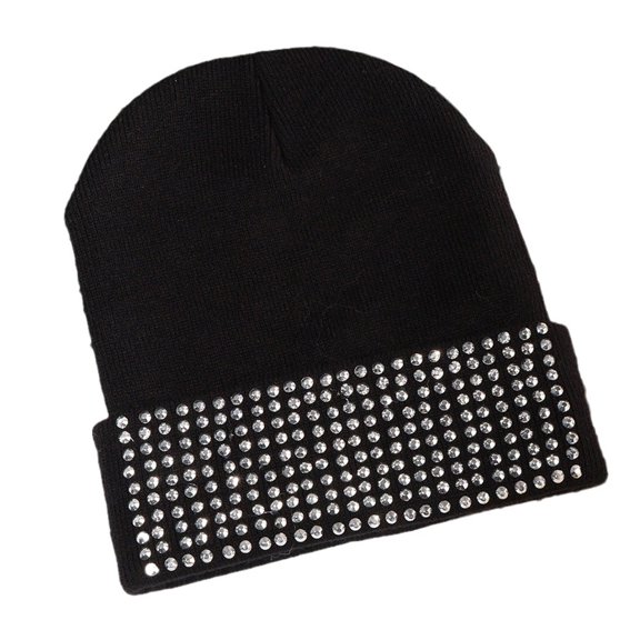Adult Knitted Rhinestone Drill Hat Cute Students Outdoor Cycling Skiing Hat Lovely Cold Winter Keep Warm Hat for Couple