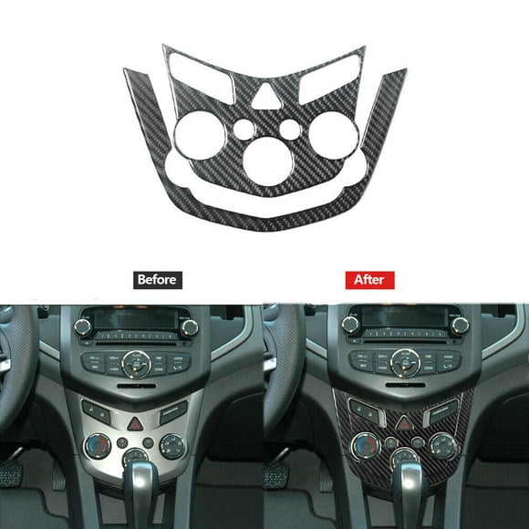 2Pcs Carbon Fiber Climate Control Panel Cover Trim for Chevrolet Sonic 2012-2016
