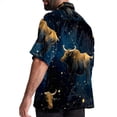 thumbnail image 3 of Taurus Constellation Men's Short Sleeve Beach Shirts, Casual Button Down Poplin Printed Summer Tops - Unisex, 3 of 6
