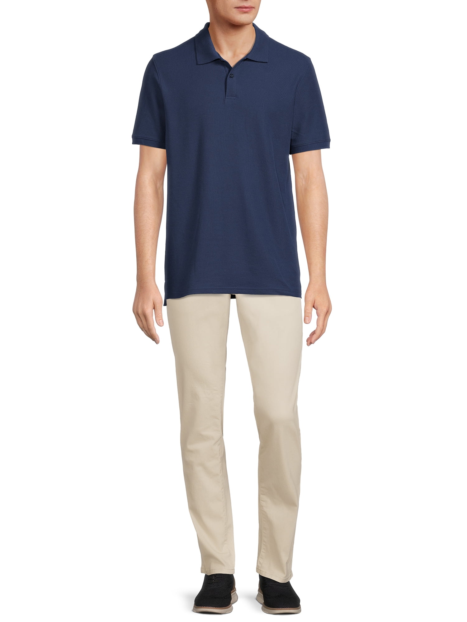Wonder Nation Young Mens School Uniform Short Sleeve Pique Polo Shirt, Sizes S-XL
