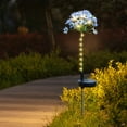 thumbnail image 7 of Yhmxh Solar Garden Stakes Lights for Outdoor Decor, Waterproof Hydrangeas, Lotus & LED Lights with Metal Stake, Decorative Solar Light for Outside Patio Pathway Stockade Backyard Decor (Blue), 7 of 7