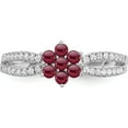 thumbnail image 5 of 14K White Gold Garnet And Diamond Floral Ringsize 7 (Width 1.9 To 4) - Jbsp, 5 of 5