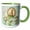 Green/White, variant on 3drose, Cute Quirky Flowers Monogram Letter D, 11oz Two-tone Yellow Mug