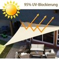 thumbnail image 5 of nipocaio Voile d'Ombrage Triangulaire 3x3x3M, polyester Oxford, protection UV, Ripstop, Imperméable, orange, 5 of 5