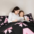 thumbnail image 5 of Castle Fairy Monogrammed Letter 2pcs Bedding Comforter Set,Kawaii Bowknot Twin Comforter Sets,Dreamy Princess Breathable Bedding Set,Breathable Cartoon Home Decor,Reversible, 5 of 8