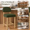 thumbnail image 3 of ReNest 26" Counter Height Bar Stools, Modern Upholstered Bar Stools for Kitchen Island & Home Bar, Moss Green Fabric, Set of 4, 3 of 15