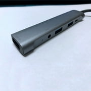 USB C Hub Ethernet Adapter, 5 in 1 Dock, USB-C Adapter mit USB-C PD 60W,3.5MM Audio,2 USB2.0,USB 3.0, für MacBook Pro/Air M1, iPad Pro/Air, Surface Pro 5- Docking Station